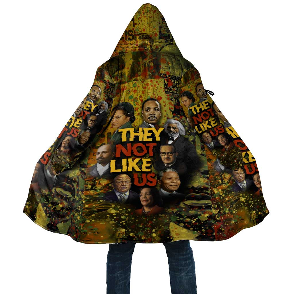 Black History Portrait Collage Cloak Africa Empowering They Not Like Us Quote in Grunge Paint - African Pride