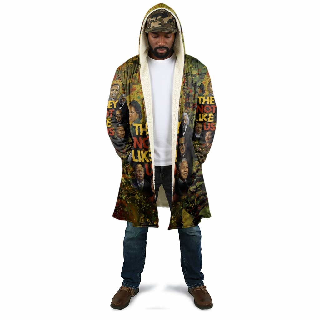 Black History Portrait Collage Cloak Africa Empowering They Not Like Us Quote in Grunge Paint - African Pride