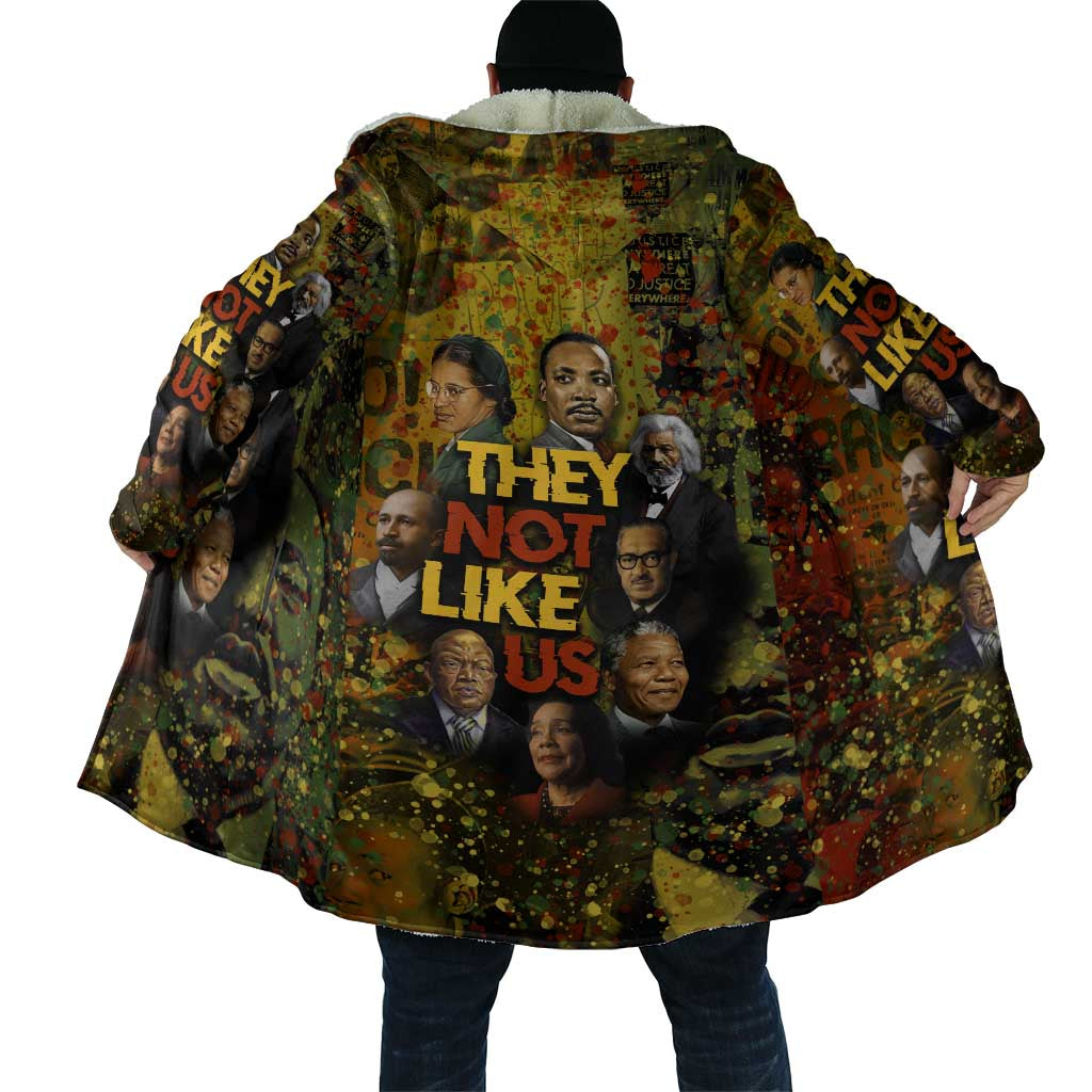 Black History Portrait Collage Cloak Africa Empowering They Not Like Us Quote in Grunge Paint - African Pride