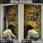 Black History Portrait Collage Door Cover Africa Empowering They Not Like Us Quote in Grunge Paint - African Pride