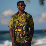 Black History Portrait Collage Hawaiian Shirt Africa Empowering They Not Like Us Quote in Grunge Paint - African Pride