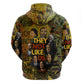 Black History Portrait Collage Hoodie Africa Empowering They Not Like Us Quote in Grunge Paint - African Pride
