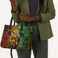 Black History Portrait Collage Leather Bag Africa Empowering They Not Like Us Quote in Grunge Paint - African Pride