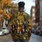 Black History Portrait Collage Long Sleeve Shirt Africa Empowering They Not Like Us Quote in Grunge Paint - African Pride