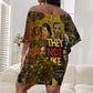 Black History Portrait Collage Off Shoulder Short Dress Africa Empowering They Not Like Us Quote in Grunge Paint - African Pride
