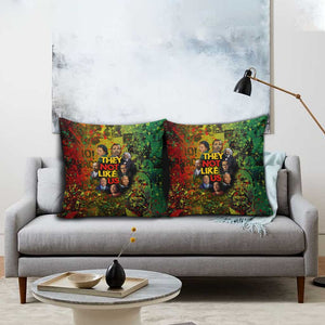 Black History Portrait Collage Pillow Cover Africa Empowering They Not Like Us Quote in Grunge Paint - African Pride