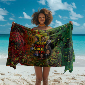 Black History Portrait Collage Sarong Africa Empowering They Not Like Us Quote in Grunge Paint - African Pride