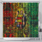 Black History Portrait Collage Shower Curtain Africa Empowering They Not Like Us Quote in Grunge Paint - African Pride