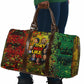 Black History Portrait Collage Travel Bag Africa Empowering They Not Like Us Quote in Grunge Paint - African Pride