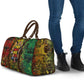 Black History Portrait Collage Travel Bag Africa Empowering They Not Like Us Quote in Grunge Paint - African Pride