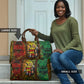 Black History Portrait Collage Travel Bag Africa Empowering They Not Like Us Quote in Grunge Paint - African Pride