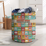 Everyday Genius Powered by Black Minds Laundry Basket with Colorful Invention Icons Pattern - African Pride