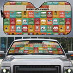 Everyday Genius Powered by Black Minds Auto Sun Shade with Colorful Invention Icons Pattern - African Pride