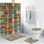 Everyday Genius Powered by Black Minds Bathroom Set with Colorful Invention Icons Pattern - African Pride