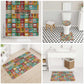 Everyday Genius Powered by Black Minds Bathroom Set with Colorful Invention Icons Pattern - African Pride