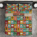Everyday Genius Powered by Black Minds Bedding Set with Colorful Invention Icons Pattern - African Pride