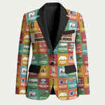 Everyday Genius Powered by Black Minds Blazer with Colorful Invention Icons Pattern - African Pride
