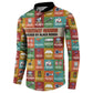 Everyday Genius Powered by Black Minds Button Sweatshirt with Colorful Invention Icons Pattern