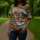Everyday Genius Powered by Black Minds Cross Shoulder Shirt with Colorful Invention Icons Pattern - African Pride