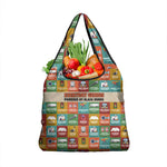 Everyday Genius Powered by Black Minds Grocery Bag with Colorful Invention Icons Pattern - African Pride