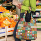 Everyday Genius Powered by Black Minds Grocery Bag with Colorful Invention Icons Pattern - African Pride