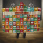 Everyday Genius Powered by Black Minds Hooded Blanket with Colorful Invention Icons Pattern - African Pride