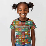 Everyday Genius Powered by Black Minds Kid T shirt with Colorful Invention Icons Pattern - African Pride
