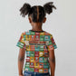 Everyday Genius Powered by Black Minds Kid T shirt with Colorful Invention Icons Pattern - African Pride