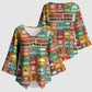 Everyday Genius Powered by Black Minds Kimono Sleeve Blouse with Colorful Invention Icons Pattern - African Pride