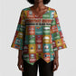Everyday Genius Powered by Black Minds Kimono Sleeve Blouse with Colorful Invention Icons Pattern - African Pride