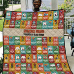 Everyday Genius Powered by Black Minds Quilt with Colorful Invention Icons Pattern - African Pride