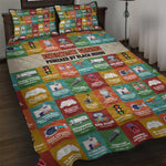 Everyday Genius Powered by Black Minds Quilt Bed Set with Colorful Invention Icons Pattern - African Pride