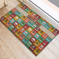 Everyday Genius Powered by Black Minds Rubber Doormat with Colorful Invention Icons Pattern - African Pride