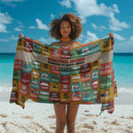 Everyday Genius Powered by Black Minds Sarong with Colorful Invention Icons Pattern - African Pride