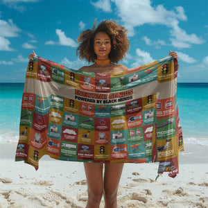 Everyday Genius Powered by Black Minds Sarong with Colorful Invention Icons Pattern - African Pride