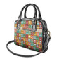 Everyday Genius Powered by Black Minds Shoulder Handbag with Colorful Invention Icons Pattern - African Pride