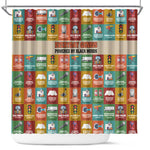 Everyday Genius Powered by Black Minds Shower Curtain with Colorful Invention Icons Pattern - African Pride