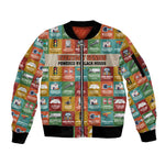 Everyday Genius Powered by Black Minds Sleeve Zip Bomber Jacket with Colorful Invention Icons Pattern - African Pride
