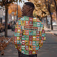 Everyday Genius Powered by Black Minds Sweatshirt with Colorful Invention Icons Pattern - African Pride