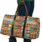 Everyday Genius Powered by Black Minds Travel Bag with Colorful Invention Icons Pattern - African Pride