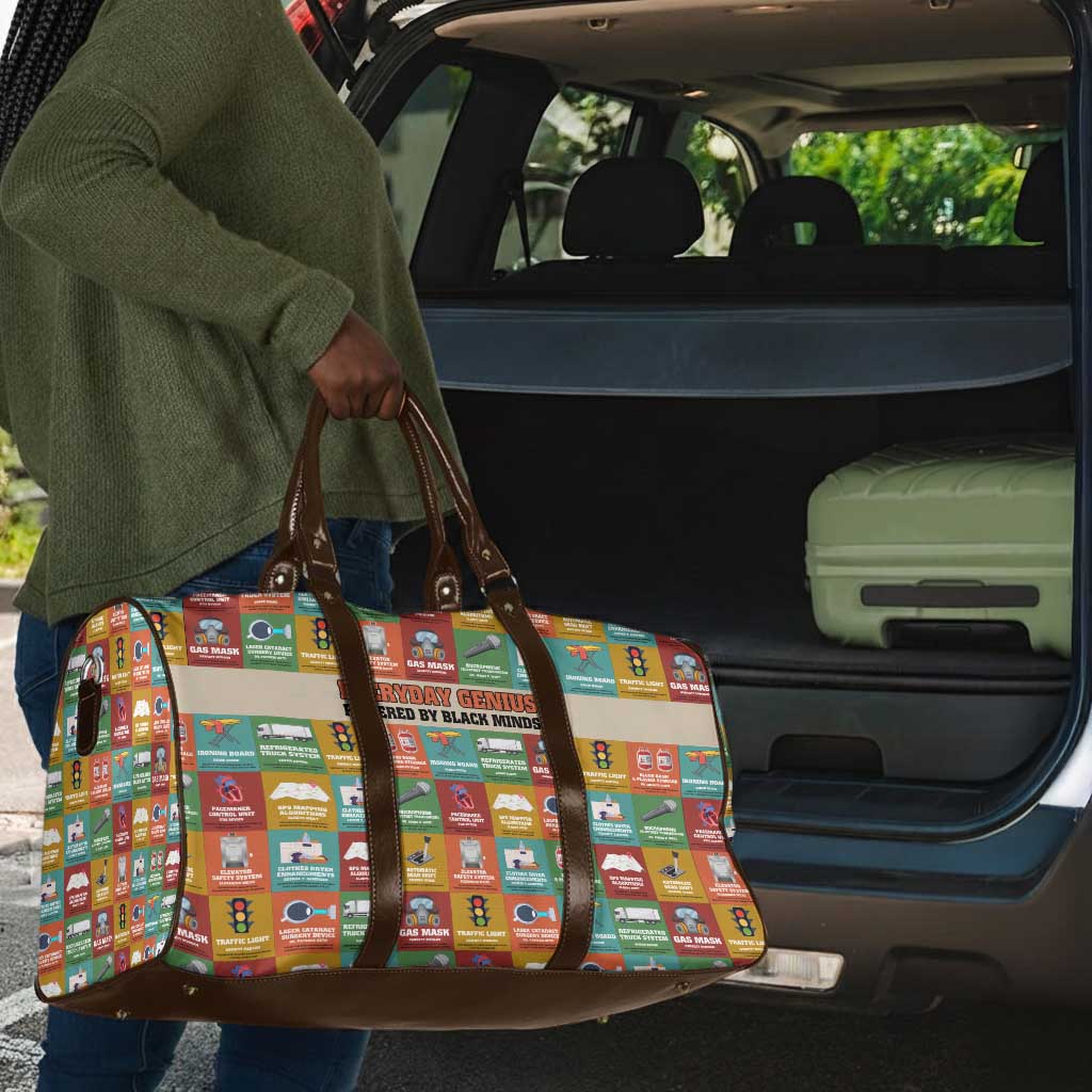 Everyday Genius Powered by Black Minds Travel Bag with Colorful Invention Icons Pattern - African Pride