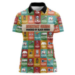 Everyday Genius Powered by Black Minds Women Polo Shirt with Colorful Invention Icons Pattern - African Pride