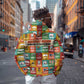 Everyday Genius Powered by Black Minds Zip Hoodie with Colorful Invention Icons Pattern - African Pride