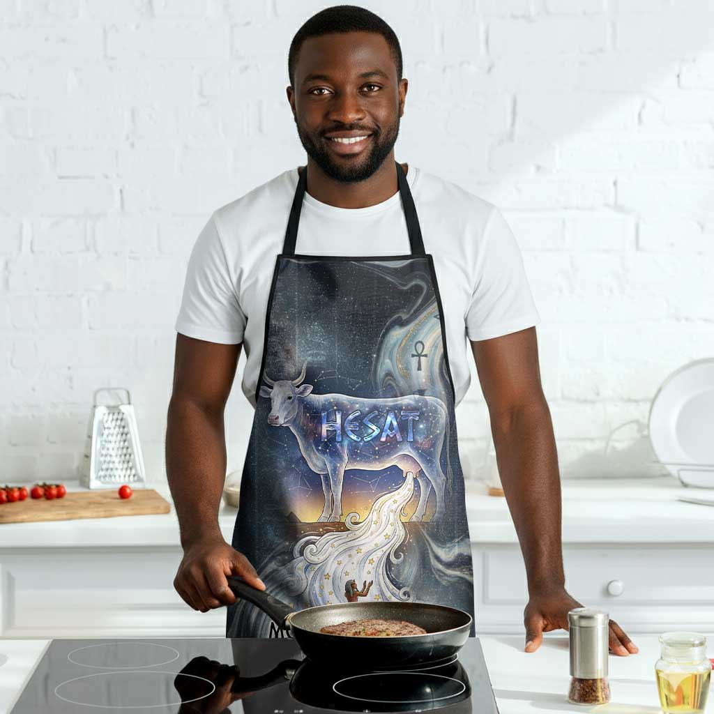 Hesat Celestial Cow Egyptian Apron with Mythic Sky Motif in Cosmic Theme