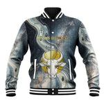 Hesat Celestial Cow Egyptian Baseball Jacket with Mythic Sky Motif in Cosmic Theme