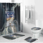 Hesat Celestial Cow Egyptian Bathroom Set with Mythic Sky Motif in Cosmic Theme