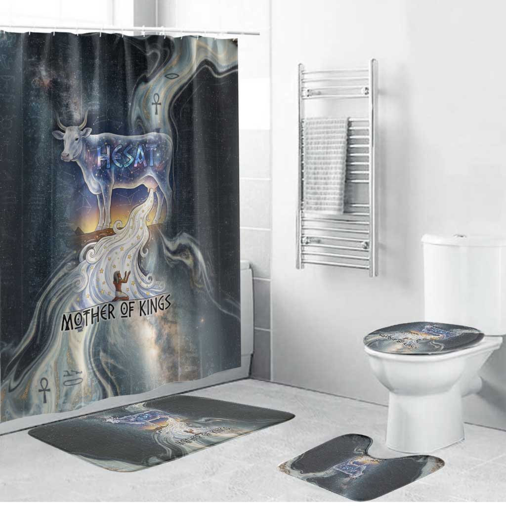 Hesat Celestial Cow Egyptian Bathroom Set with Mythic Sky Motif in Cosmic Theme