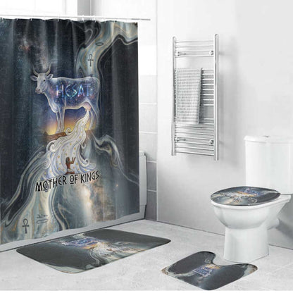 Hesat Celestial Cow Egyptian Bathroom Set with Mythic Sky Motif in Cosmic Theme