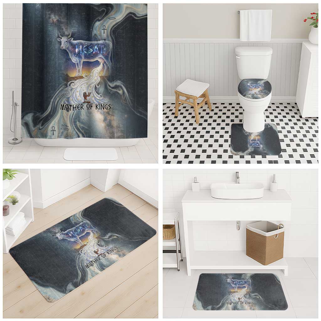 Hesat Celestial Cow Egyptian Bathroom Set with Mythic Sky Motif in Cosmic Theme