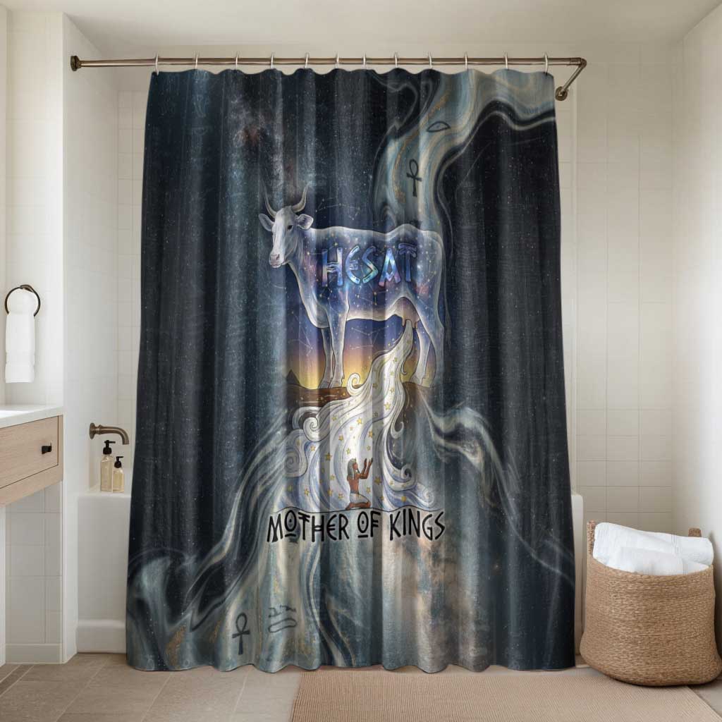 Hesat Celestial Cow Egyptian Bathroom Set with Mythic Sky Motif in Cosmic Theme